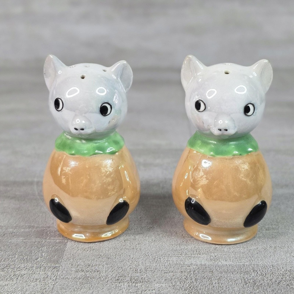 MCM Anthropomorphic Pig Salt and Pepper Shakers Ceramic Kitchenware Japan